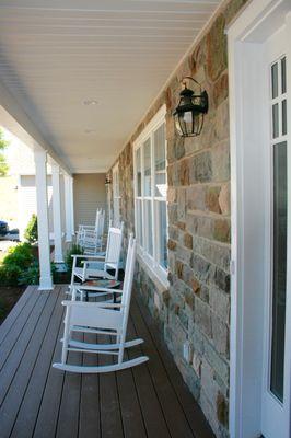 Farmers porch with stone....