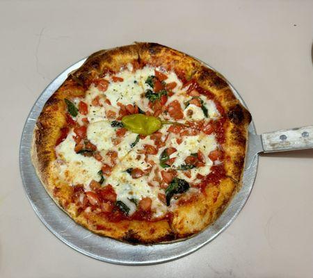 10in Margherita pizza.