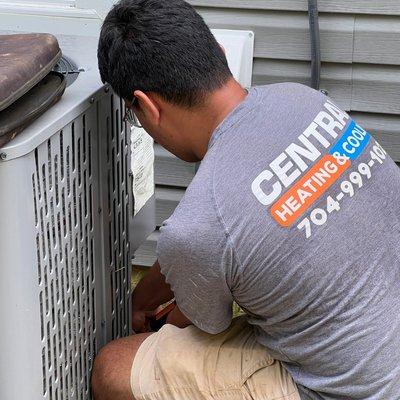 Hard at work keeping your home cool and comfortable. Just another day making sure your AC runs at its best!