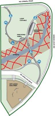 The red X's are where you can't enter, but the signs do not clearly state this.