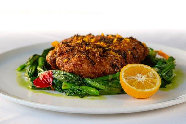 crunchy organic chicken -
yu choy · koji honey mustard