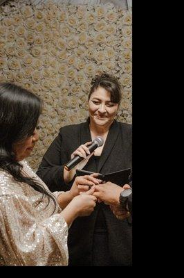 Carmen officiating our bilingual ceremony. Forever grateful! Thank you Carmen