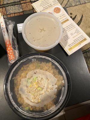 Fried rice and soup