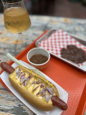 Cheese dog side chili