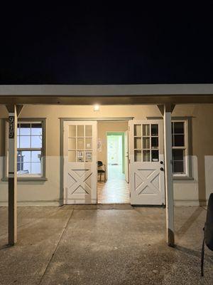 Front door and corridor to dojo