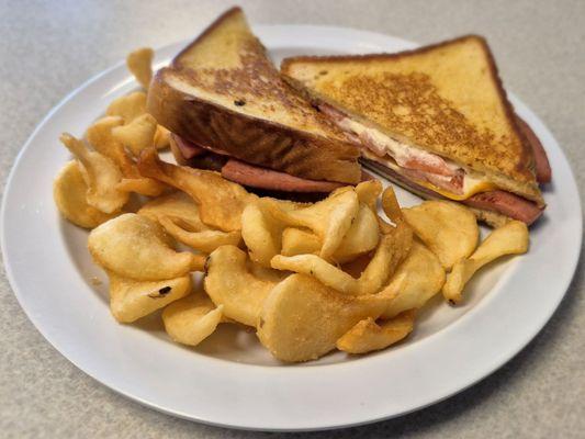 Fried Bologna Sandwich with Fries