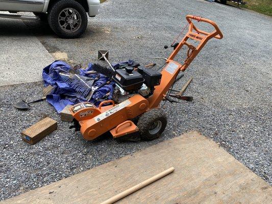 We offer stump grinding and stump grinding rentals!