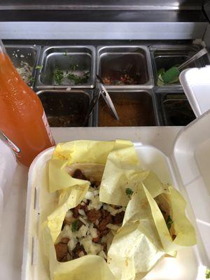 Al Pastor tacos ...amd condiment bar. Yum