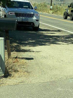 They told me that it was my fault this car blocked my view, and i should Have found a better way to leave my house. There's no other way out