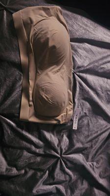 One of two strapless bras