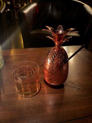 My husband's drink (old fashioned? I can't remember) and my piña colada