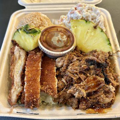 Maui Mix with Chicken Katsu and Kalua Pulled Pork