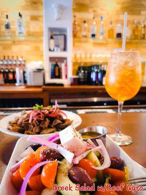 Greek Salad w/protein Beef Gyro. Taste the Magic, Savor the Delight!