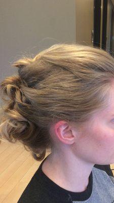 Side profile of the "3rd" updo I got.