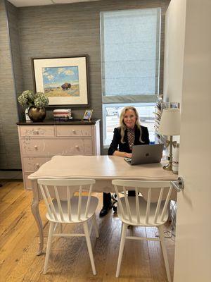 Dr. Roberts at her desk
