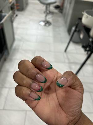 Gel French tip manicure on natural nails