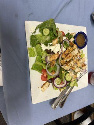Greek Salad with Added Chicken