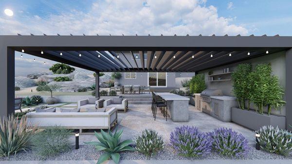 Custom outdoor kitchen & BBQ island