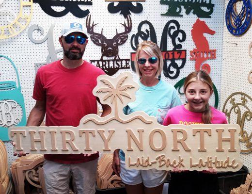 This great family and Business owners brought us a design and we created this sign for their custom T-shirt Business. They will paint and se