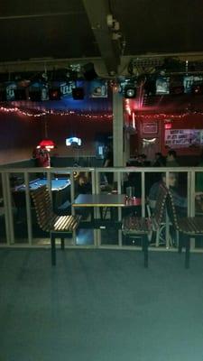 Pool tables and seating