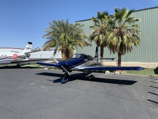 Vans RV9A parked at Thermal Aviation FBO.