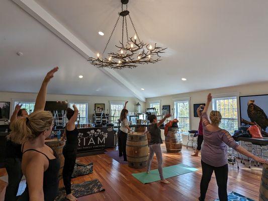 Wine Barrel Barre at Priam Vineyards