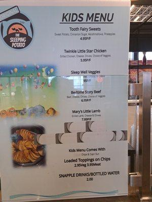 Kids menu