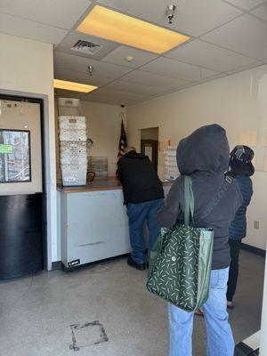 The line for packages