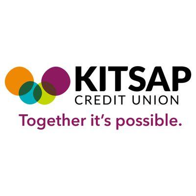 The Kitsap Credit Union logo features three overlapping circles in orange, teal, and magenta, symbolizing community and colla...