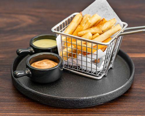 Yucca Fries
served with Cilantro Aioli and Chipotle Aioli on the side