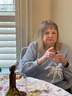 Wife waiting for her fried chicken
