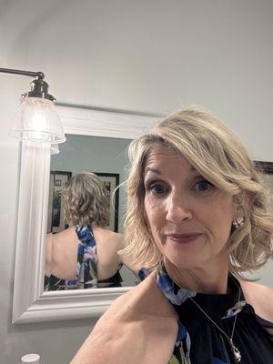 Bethany did my mother-of-the-groom hair in June and has been maintaining my blonde for the last 5 years.