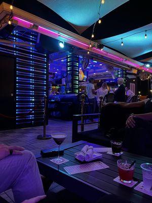 Facing the bar