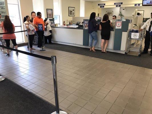 DMV VIENNA, create a better line order for the people. Put this space to better use!!