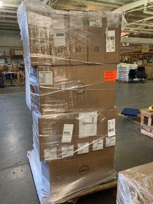 The pallet double stacked, notice their own label?