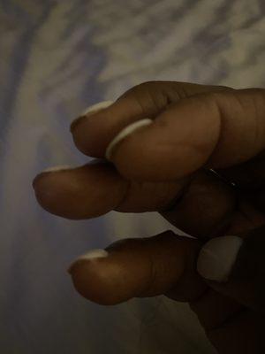 Product on my finger tips uneven powder
