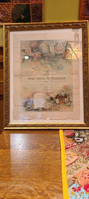 Grandparent's wedding certificate. 1916.