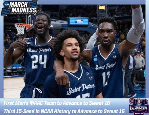 2022 Saint Peter's became the first MAAC team to advance to the Sweet 16 and Elite 8.