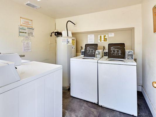 Laundry Room & Guest Bathrooms with showers. Showers (non guests avail for a fee)
