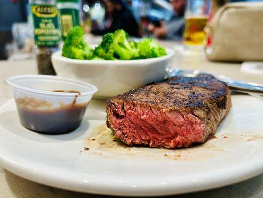 Center cut sirloin cooked perfectly medium rare