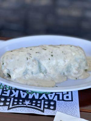 Breakfast burrito with gravy