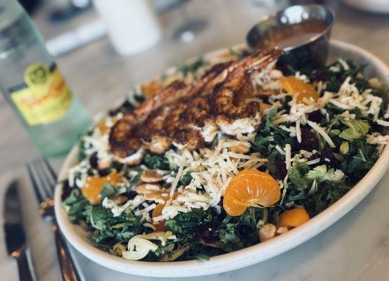 Kale & Brussels salad with *perfect* shrimp