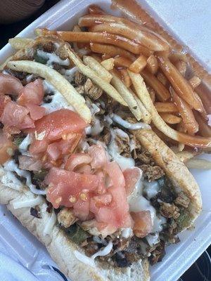 Chicken Philly w/mild sauce fries