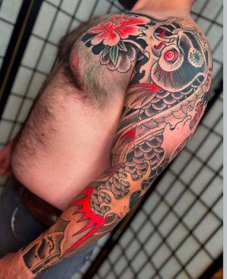Koi. Tattoo by Jack Mitchell (@jacko2cold)
