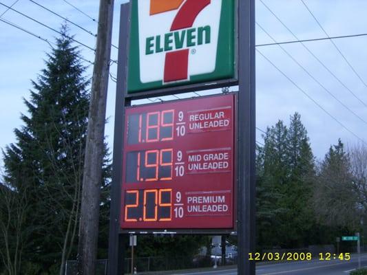 Late 2008 gas prices. Yeah, right, like we're EVER going to see that again.