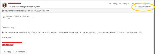 First request of Medical Records