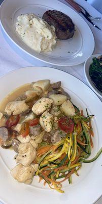 Chicken scarpiello , Steak