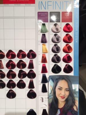 My after photo that Anne, the shop owner, posted in her shop + some of the many colors she can bless your hair with. Check it out!