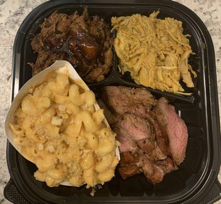 Pulled pork, chicken, tri-tip, mac n chez
