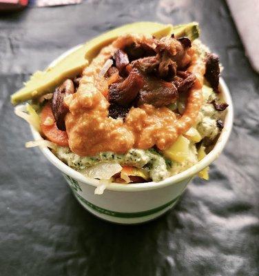 Festi Bowl featuring creamy Sundried Tomato sauce and a whole host of other goodness.